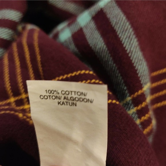 Lucky Brand Women's Button-up Shirt Maroon Plaid Long Sleeve Size S. - Picture 6 of 6